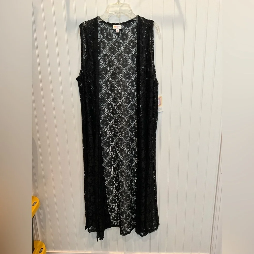 LuLaRoe | Elegant Black Lace Duster Cardigan Medium JOY